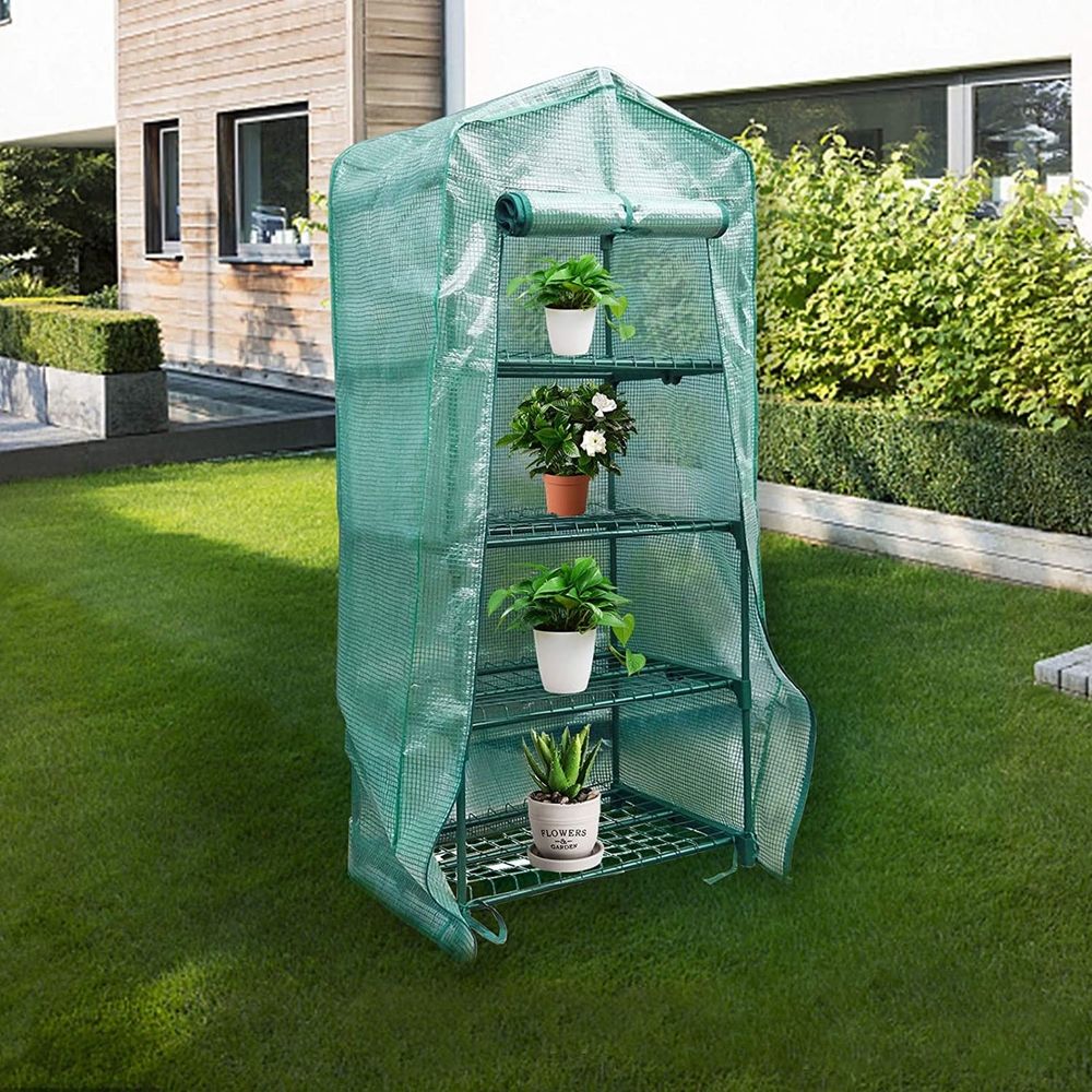 Portable Mini Greenhouse Cover Waterproof Garden Protection for Plants, Durable PVC with Ventilation Zipper Door, Ideal for Outdoor Garden, Balcony, and Patio