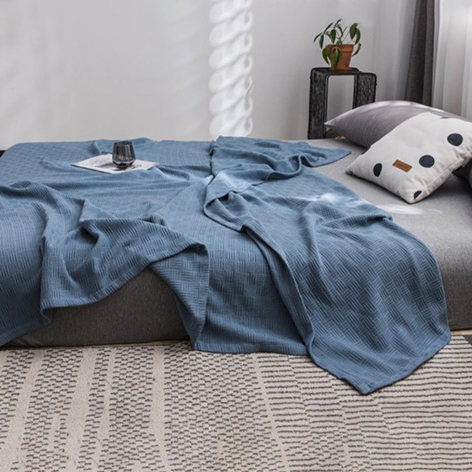 59 × 39" 100% Cottons Blanket, Soft and Breathable Bed Blanket, Multi-functional Bed Blanket for All Season, Machines Washable Bed Couch for Home Living Room — image 6