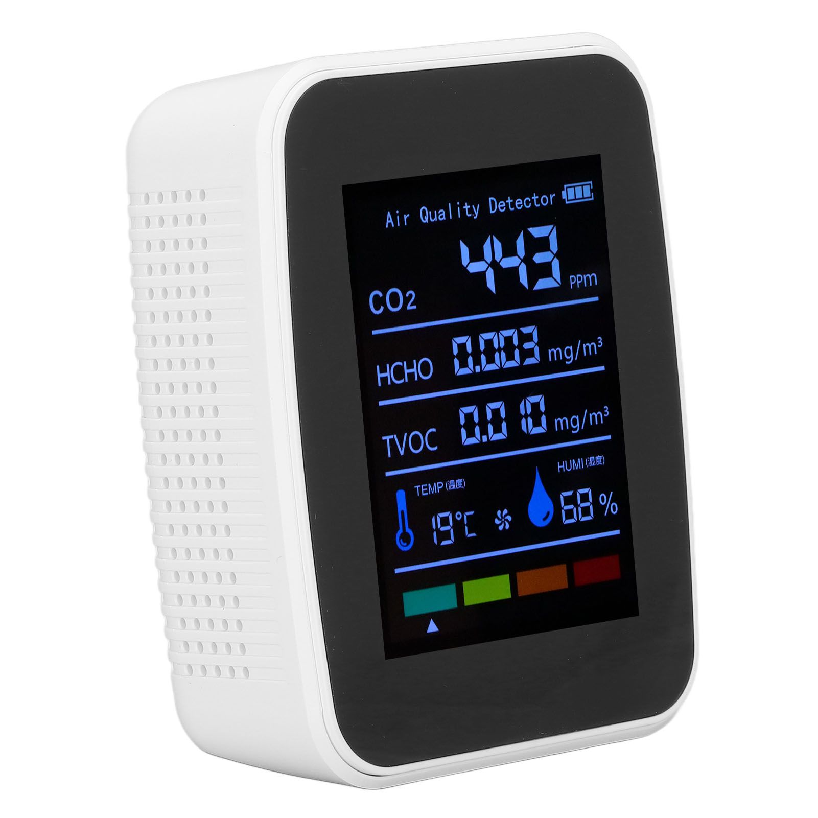 Air Quality Detector 5in1 Intelligent Anti Interference Ability Indoor Temperature Humidity Air Quality DetectorWhite — image 5