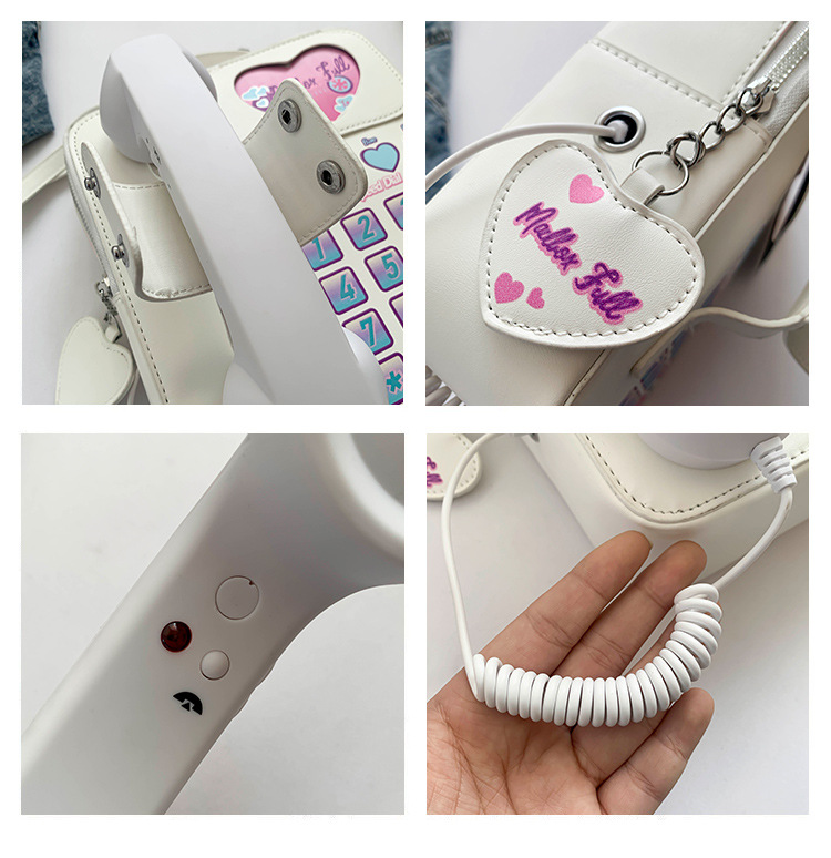 Red Sweet Girl Creative Crossbody Bag with Telephone Design, PU Material, Lightweight and Unique โ image 4