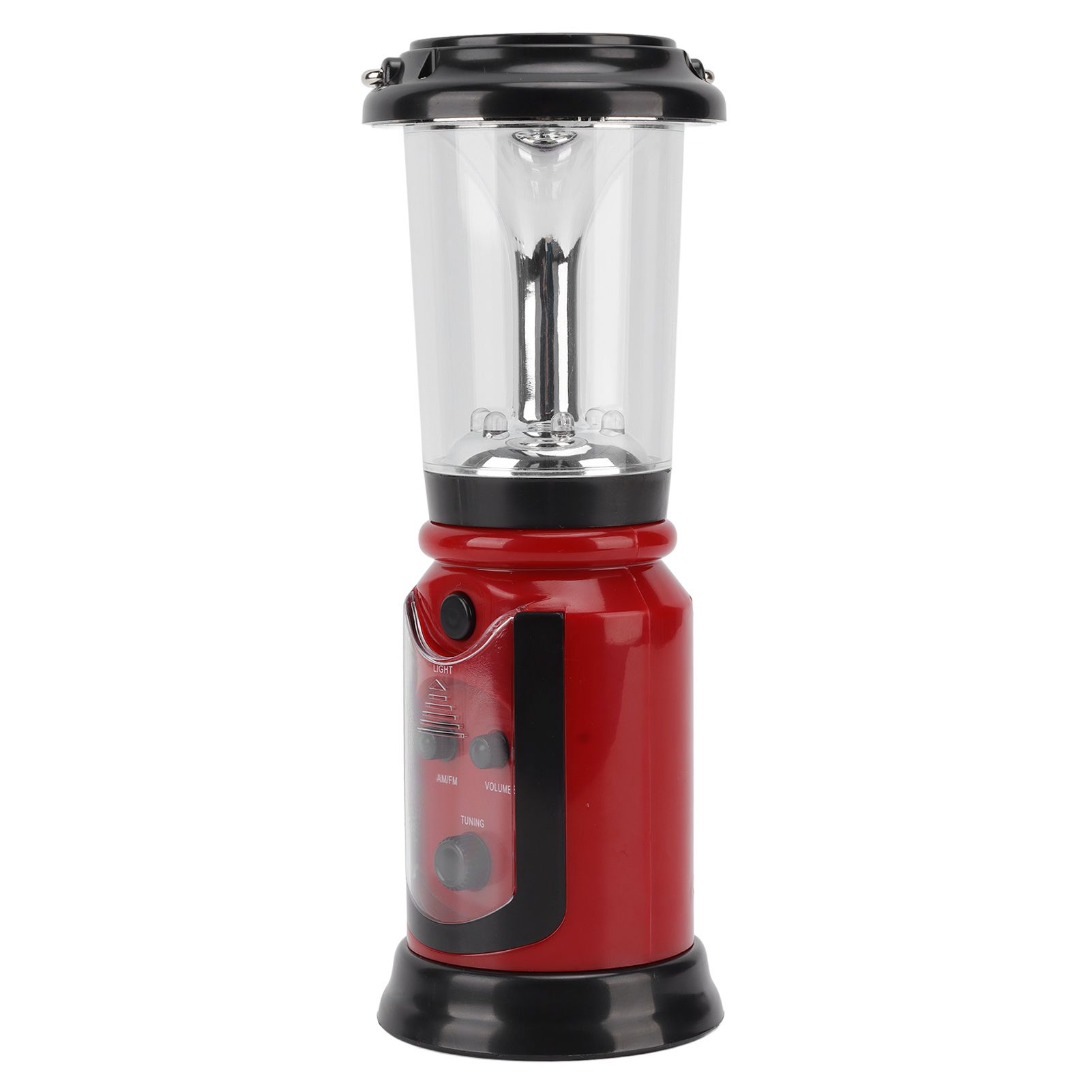 Radio Lantern Hand Crank USB Rechargeable Multi Functional AM FM Emergency Radio LED Flashlight for Camping Hiking Red — image 3