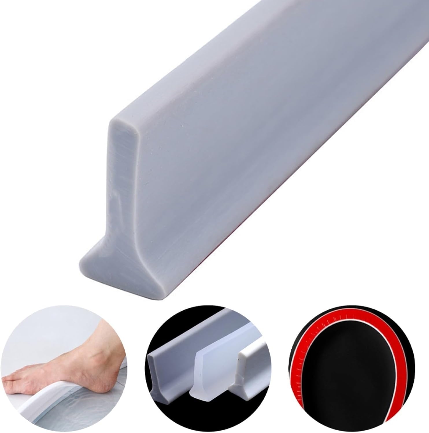 Shower Threshold / Water Barrier – Self-Adhesive Shower Strip – 2m Transparent