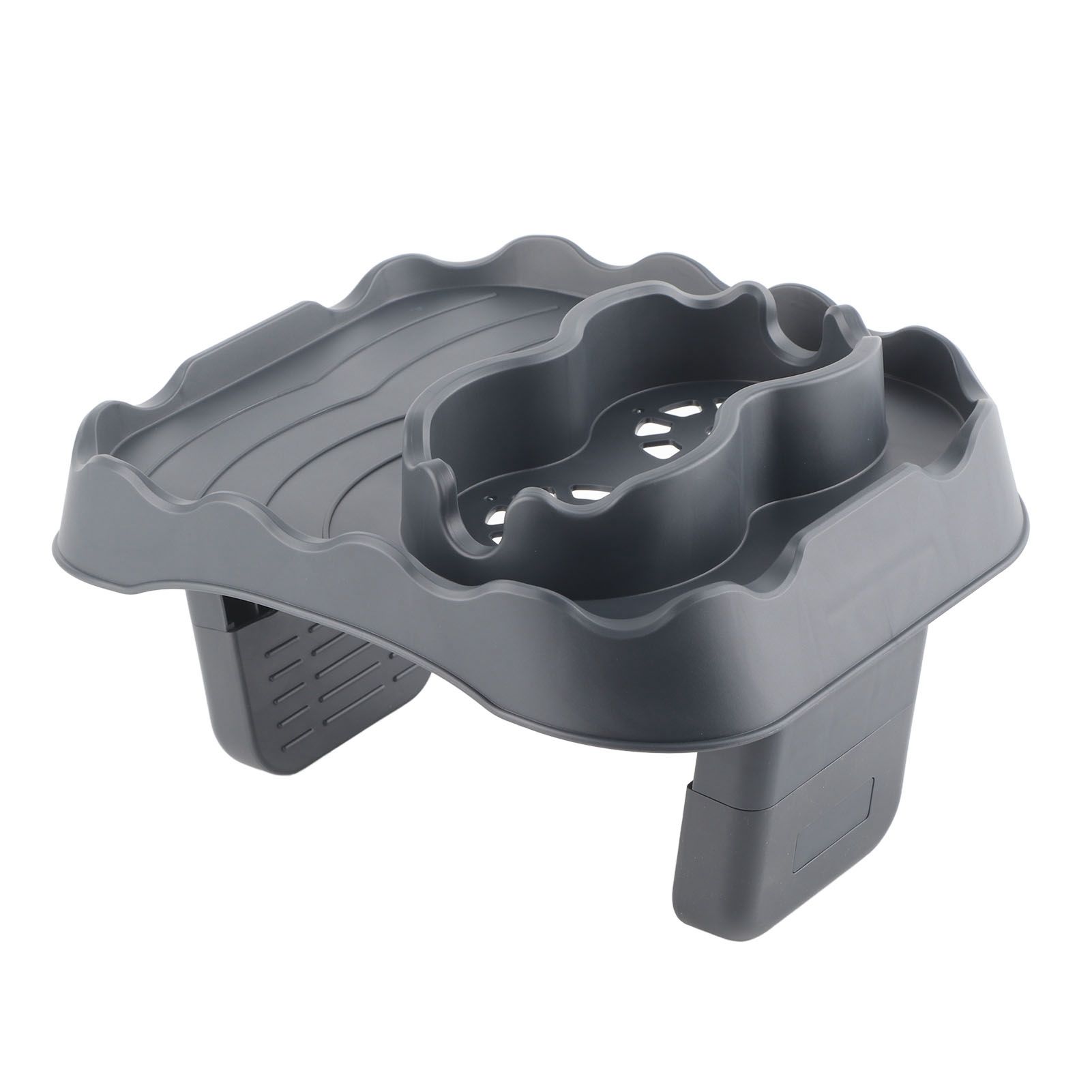 Hot Tub Table Tray with Drain Holes Anti Slip Adjustable Hot Tub Side Table for Swimming Pools SPA Bathtub Grey โ image 2
