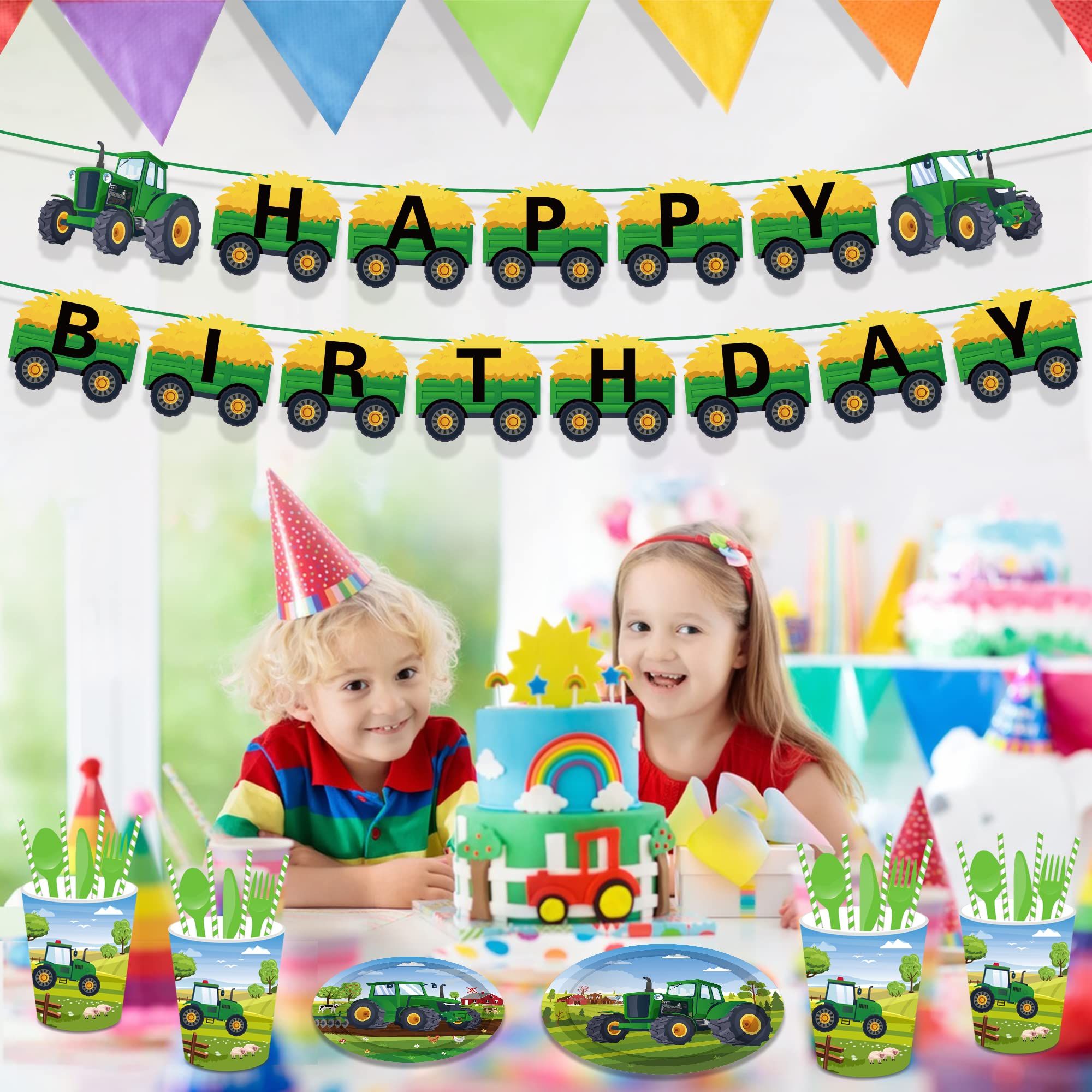 Tractor Happy Birthday Banner Tractor Party Banner Farm Tractor Theme Decorations Tractor Happy Birthday Party Sign Decorations — image 2