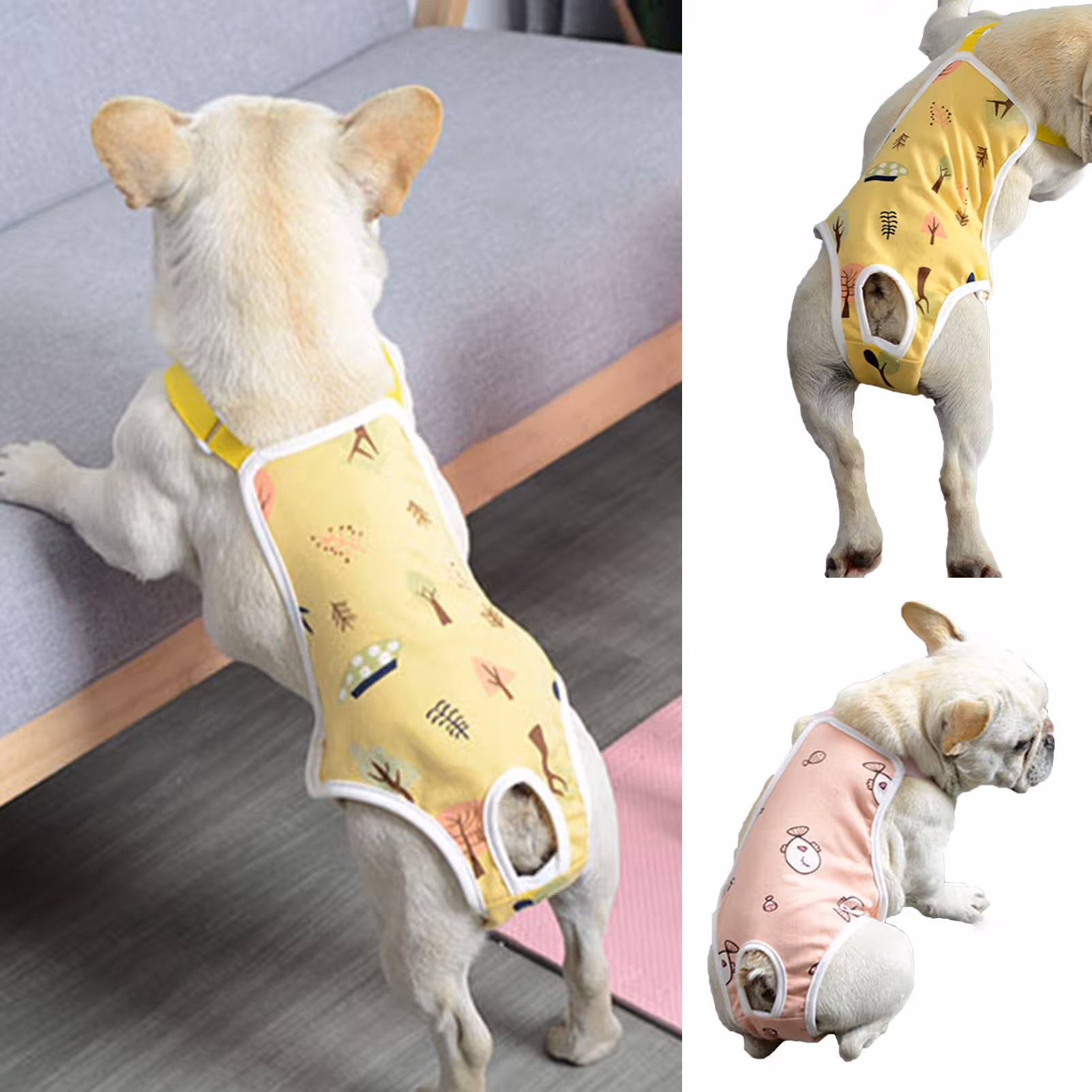 Pet Sanitary Pants Adjustable Band Menstruation Shorts Washable Dog Diaper Pet Physiological Pants for Indoor L Pink โ image 2
