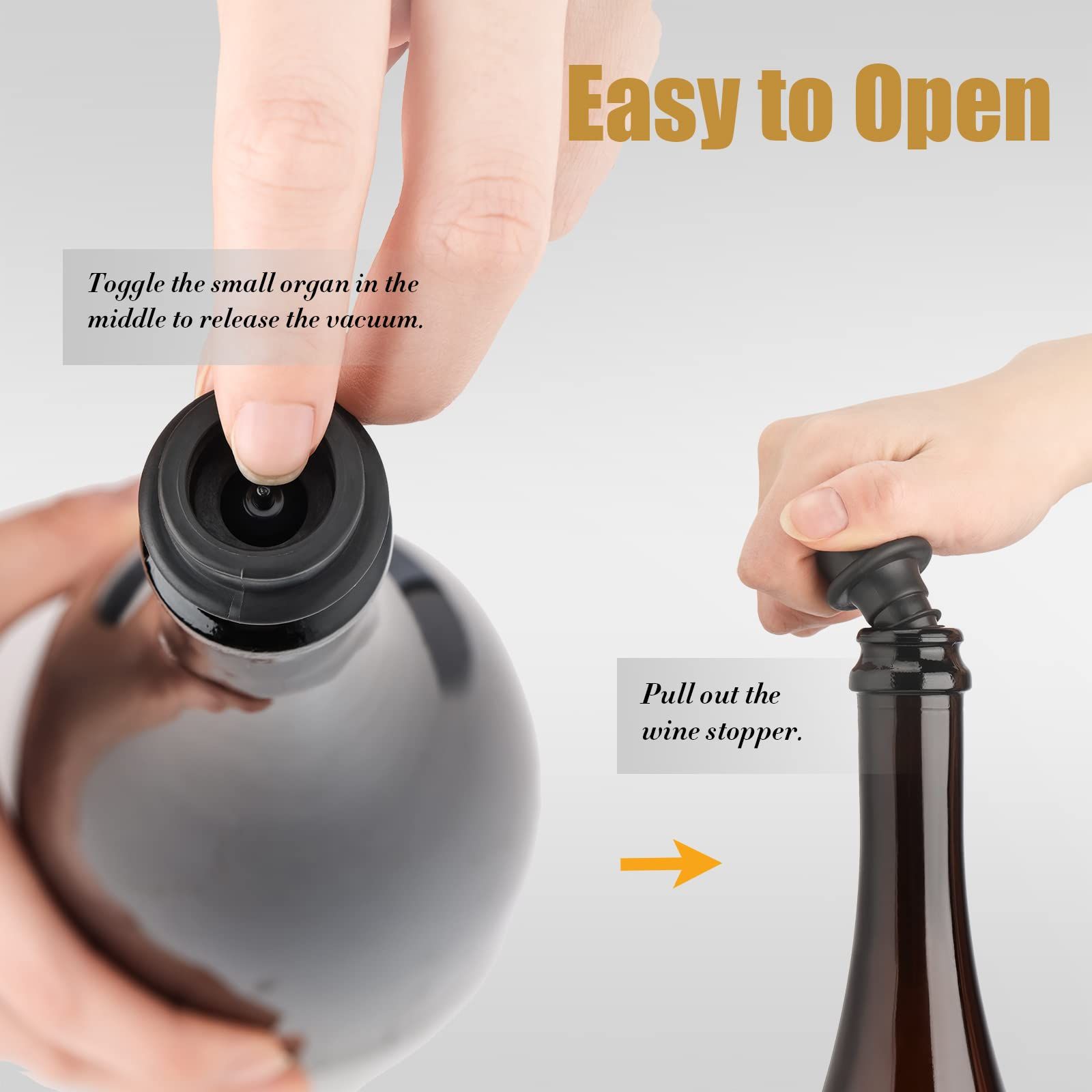 Vacuum Stoppers Pack of Rubber Wine Corks, Reusable Wine Preserver for Air Vacuum Pump, Wine Sealer Keeps Wine Fresh โ image 4