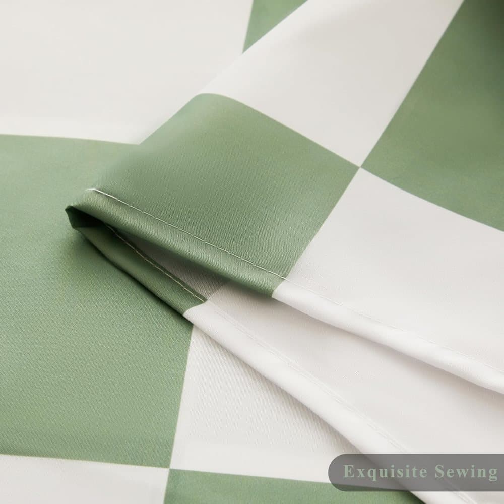 Green Checkered Shower Curtain with Retro Chess Pattern, 180 × 180 cm — image 6