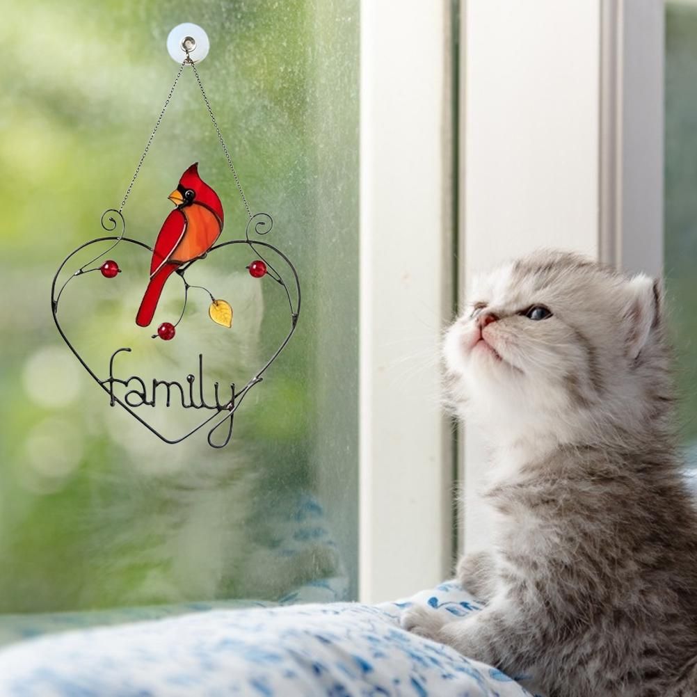 Stained Window Panel Hanging Bird Ornaments Window Suncatcher for Home Decoration — image 3