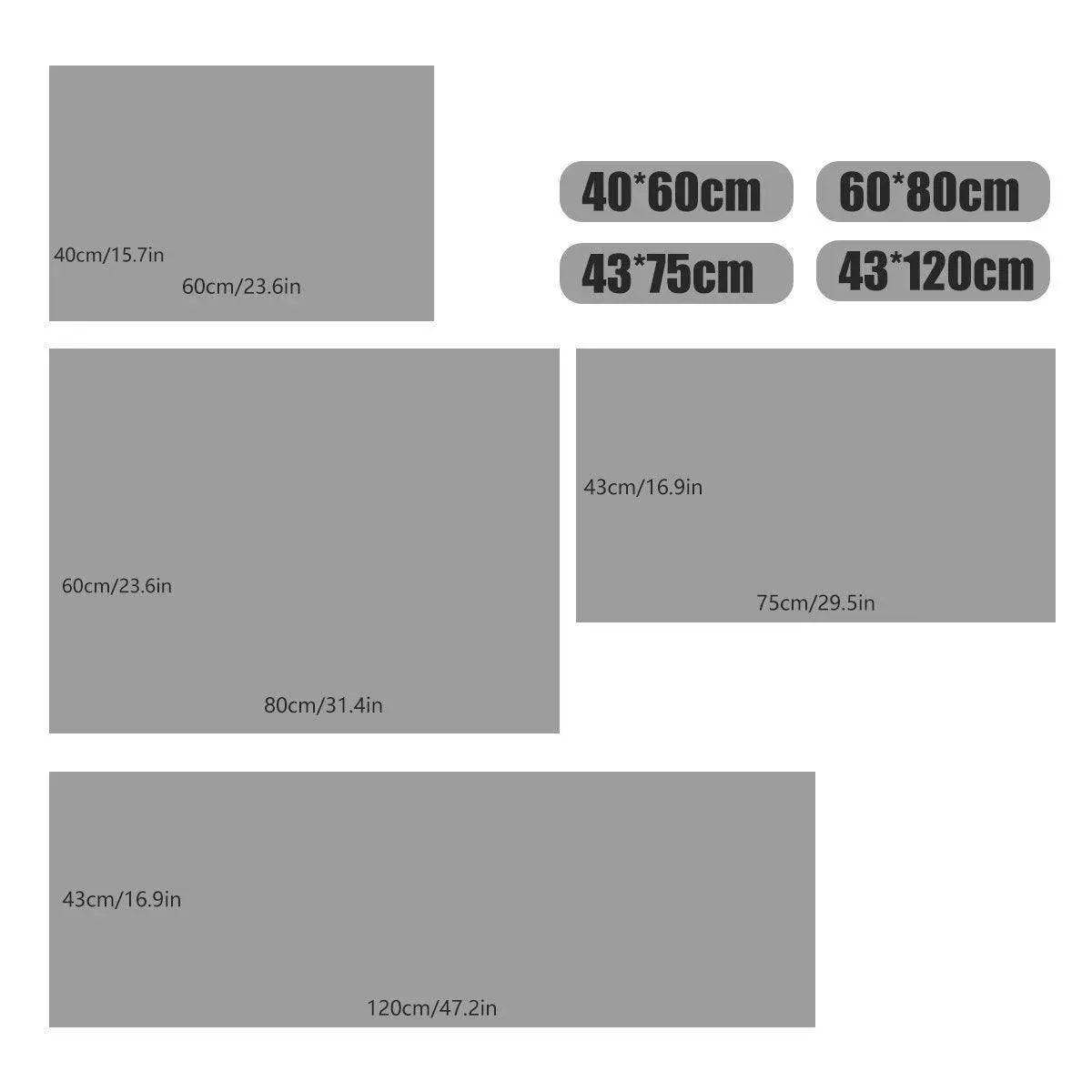 Waterproof Non-Slip Bathroom Shower Mat Anti-Slip Rug Toilet Floor Mat Washable - Grey-43 × 120cm — image 4