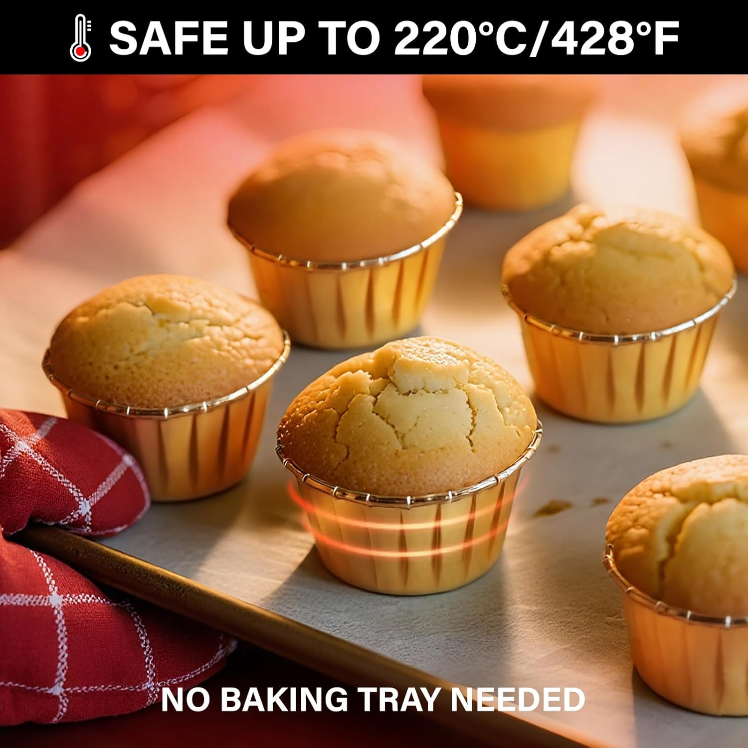 3.5 Oz 50pcs Disposable Foil Muffin Liners — image 5