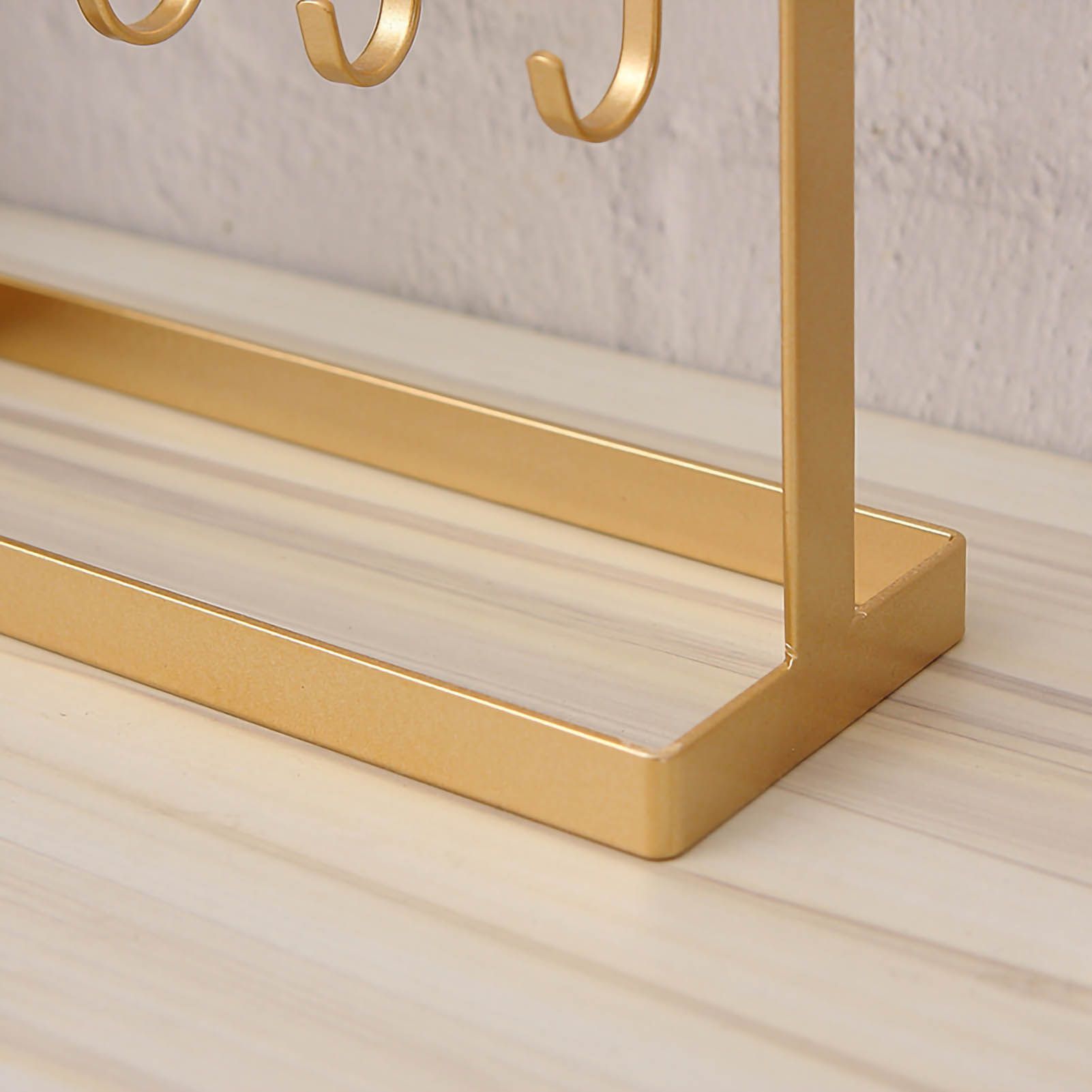 Jewelry Display Organizer Stand Hooks Golden Iron Display Rack for Necklace Hair Accessories Earrings Golden โ image 5