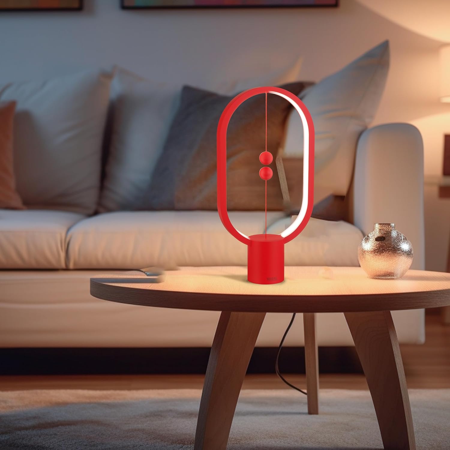 Red Magnetic Balance LED Table Lamp: USB-Powered, Dimmable Eye-Care Light with Award-Winning Design for Australian Homes & Offices โ image 4