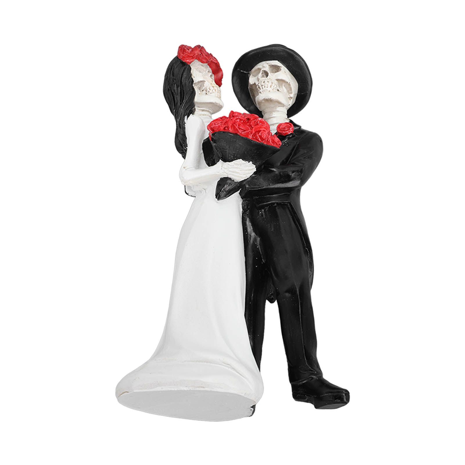 Skeleton Wedding Couple Statue Day of The Dead Dancing Skeleton Couple Halloween Romantic Wedding Bride Groom Figurine Resin โ image 5
