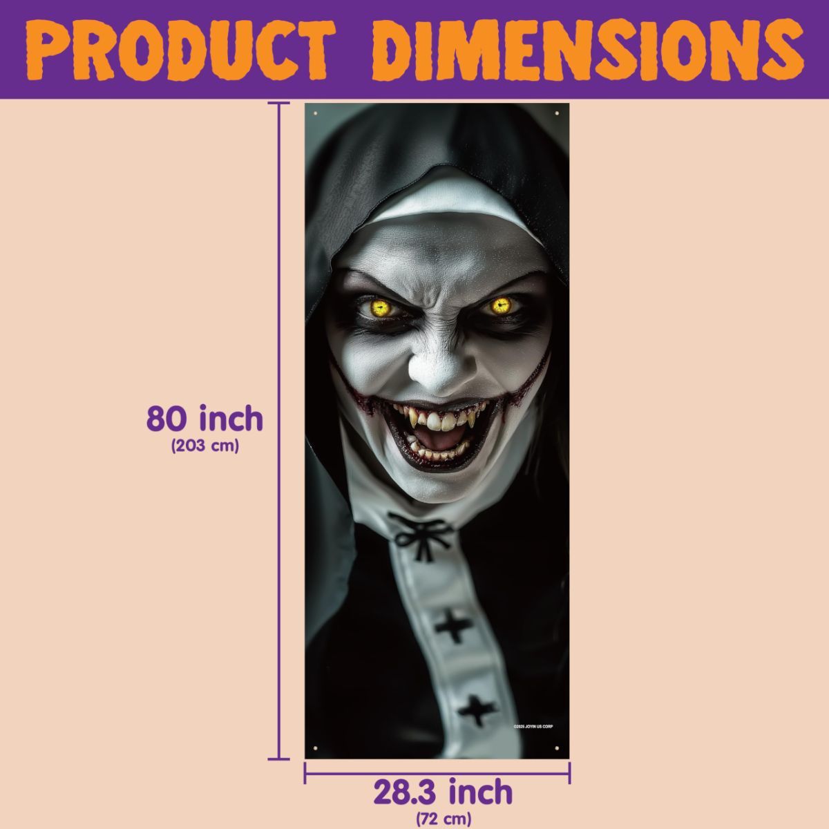 Halloween Scary Ghost Door Cover Decorations Indoor, 3D Door Cover for Halloween Decorations, Scary Home Party Supplies Front Room Decor - Multi-color — image 4