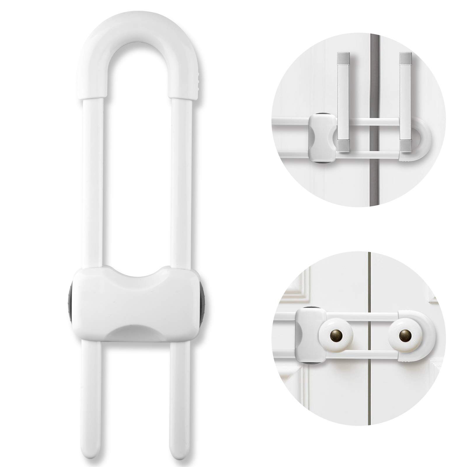 6PCS Cabinet Locks for Babies, Adjustable U-Shaped Child Safety Locks, Multifunctional Cabinet Handle Lock for Drawers Cabinets