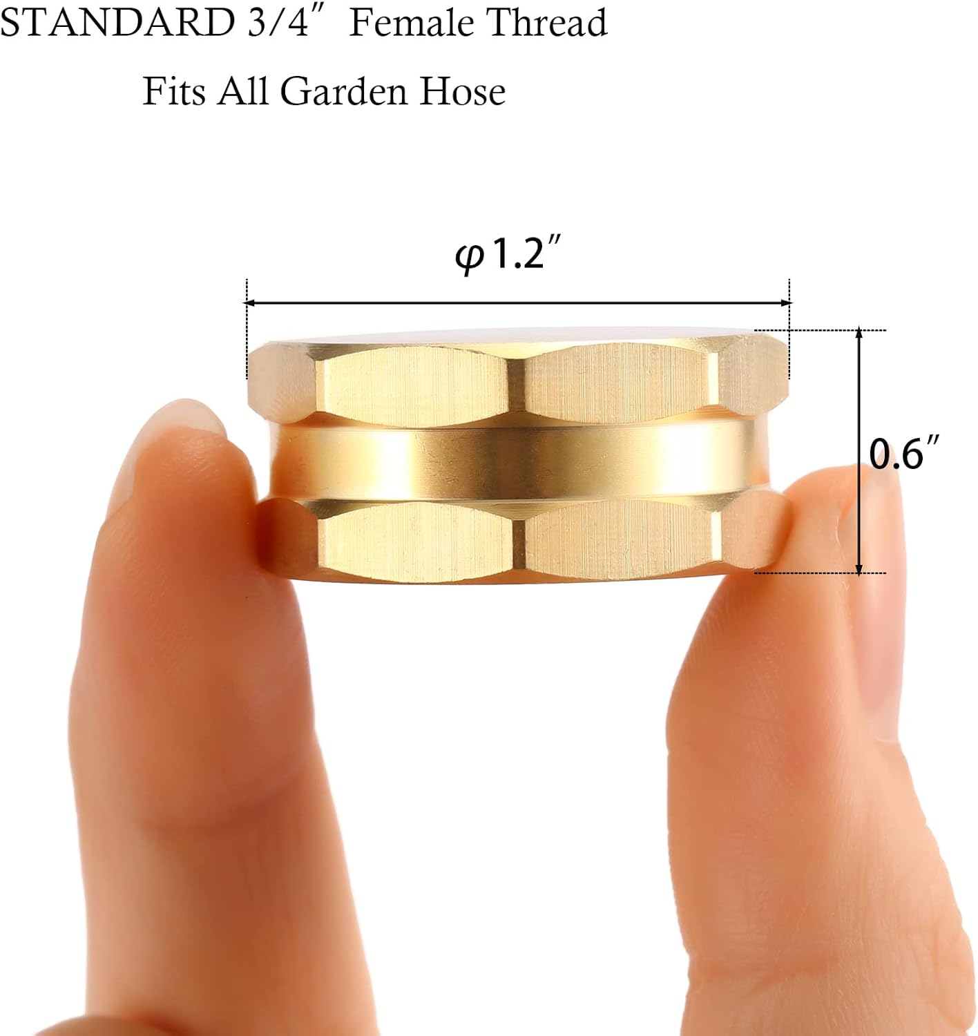 2 Pack Garden Hose End Caps with Washers, Brass Spigot Cap, 3/4" Female End Cap โ image 2