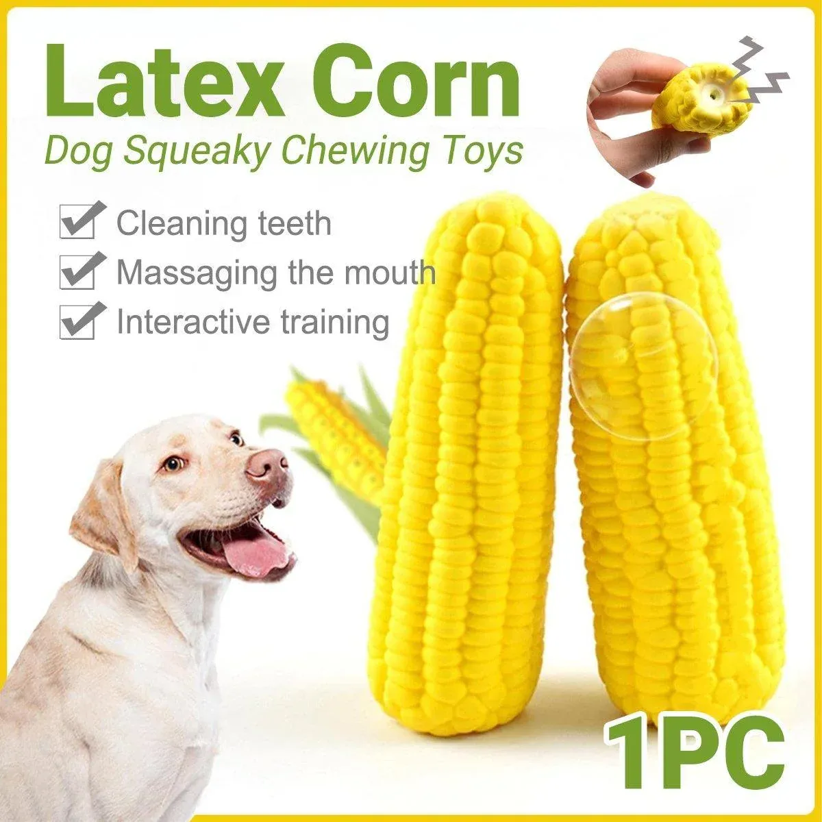 Grinding Teething Pet Toy Corn-Shaped Dog Chewing Toy Pet