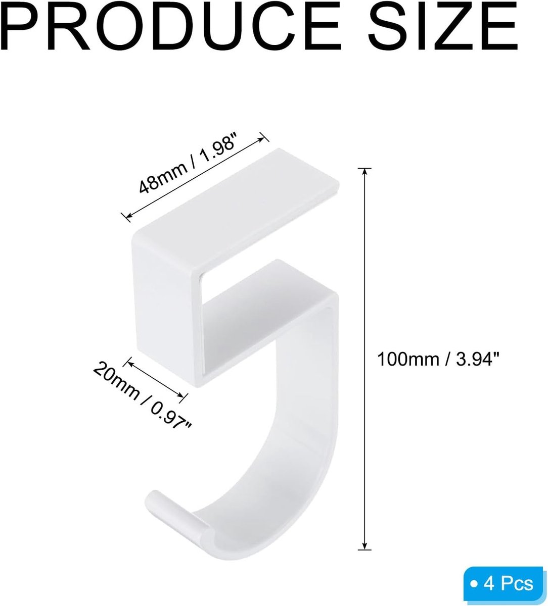 4 pieces - Hooks - Desk hooks - Backpack hooks - Storage accessories - No drilling required - Suitable for desks, bedrooms, study rooms, and living rooms — image 5