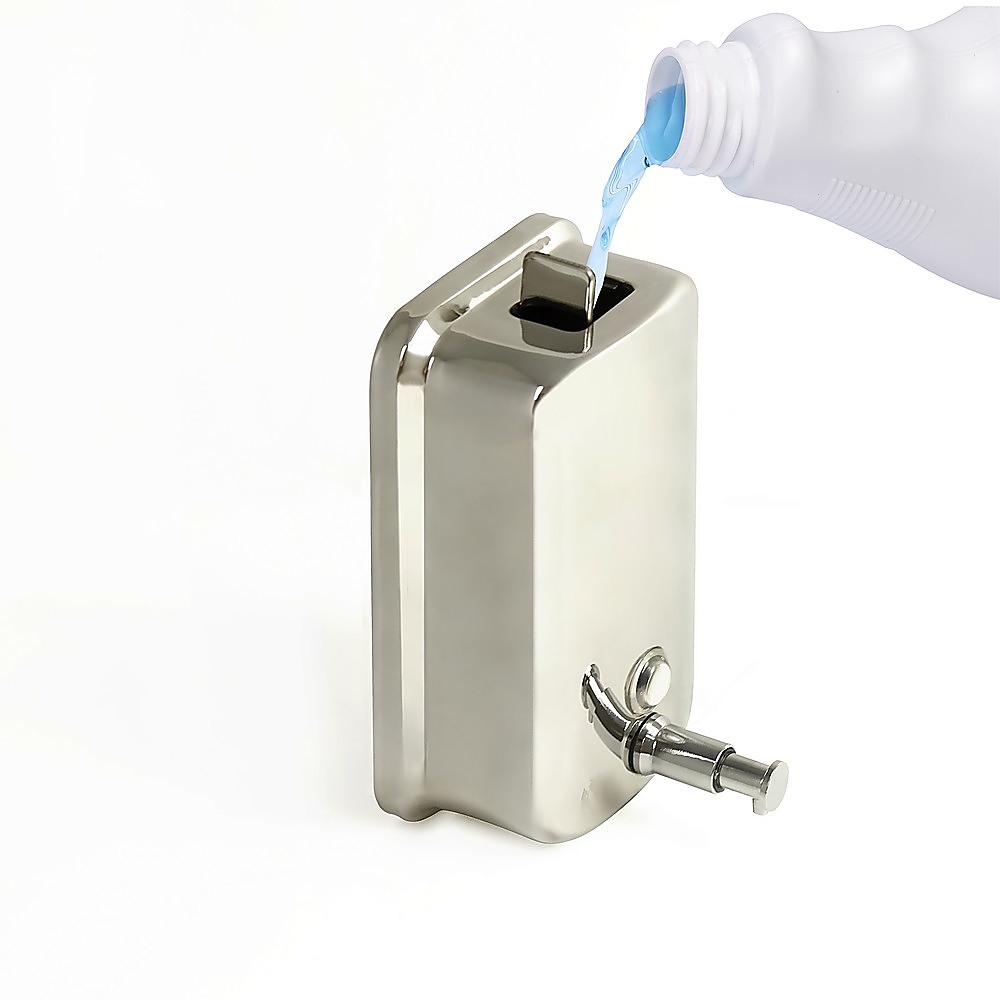 304 Stainless Steel Commercial Liquid Soap Hand Sanitiser Dispenser Wall Mount Bathroom Kitchen Office Hospital Restaurant 1000ml โ image 6