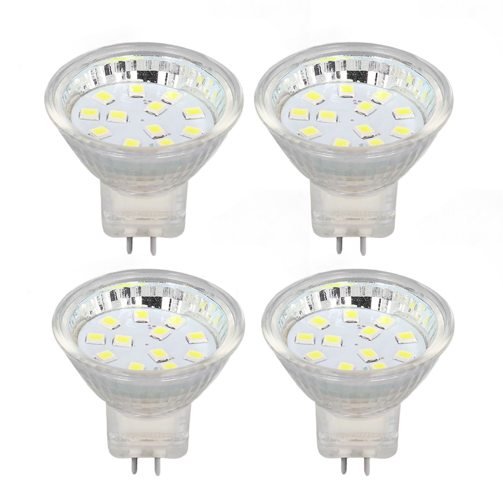 4PCS MR11 12LED Light Bulb 2W 300LM Spot Light Bulb Double Pin Base Landscape Light BulbCold White 6000K