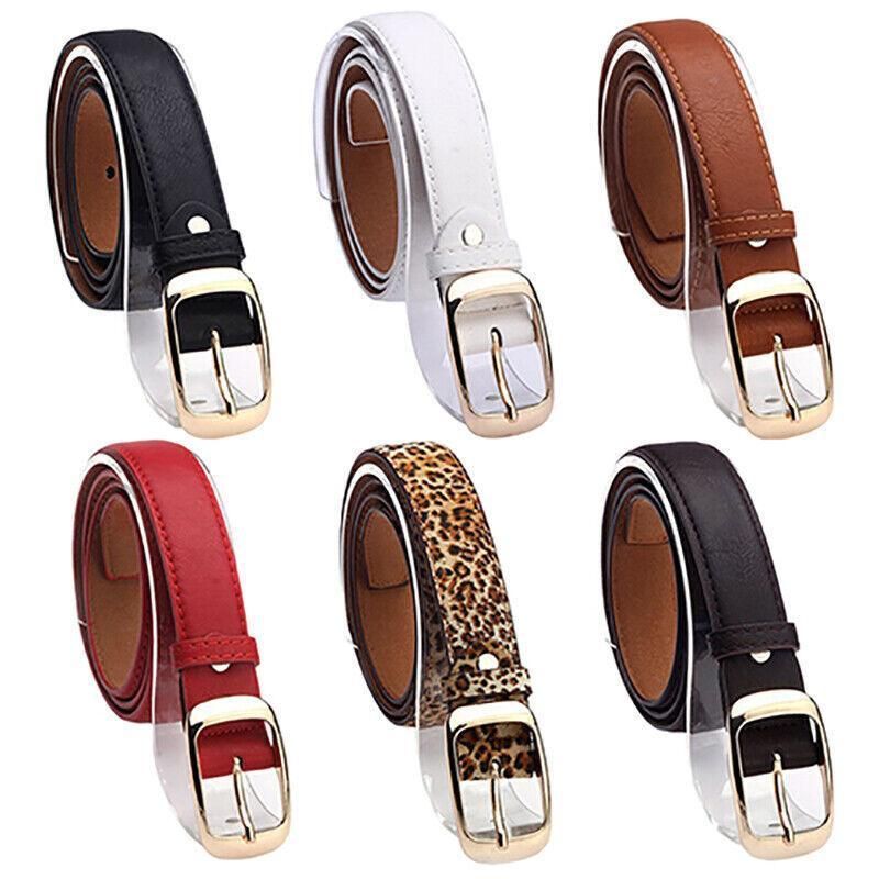 Ladies Leather Belt Classic Buckle Fashion Waist Strap for Jeans Dresses Casual - White โ image 6