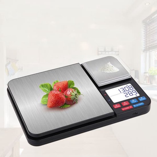 Digital kitchen scale - with dual weighing plates 5 kg/1 g and 500 g/0.01 g - small grams โ image 2