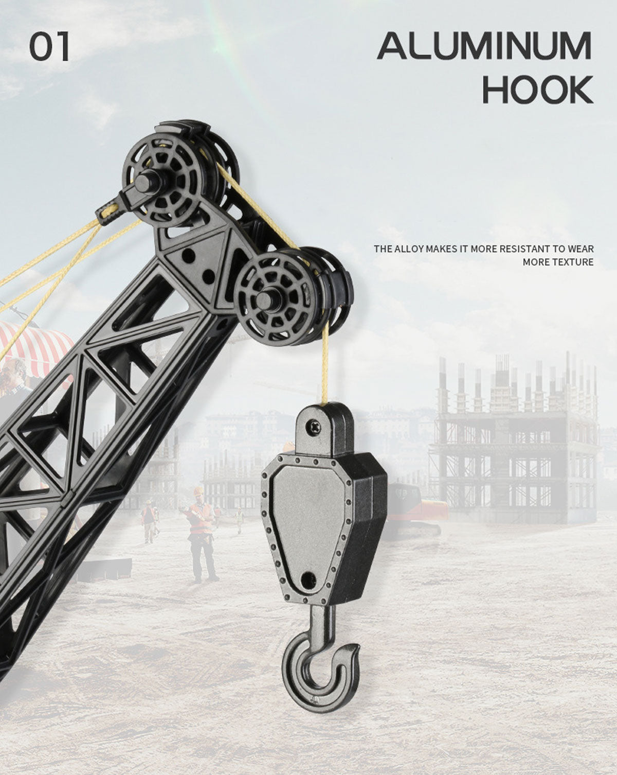 Huina RC CRANE 1:14 2.4Ghz Construction Tower Excavator Truck Toy Kids Boys Gift โ image 3