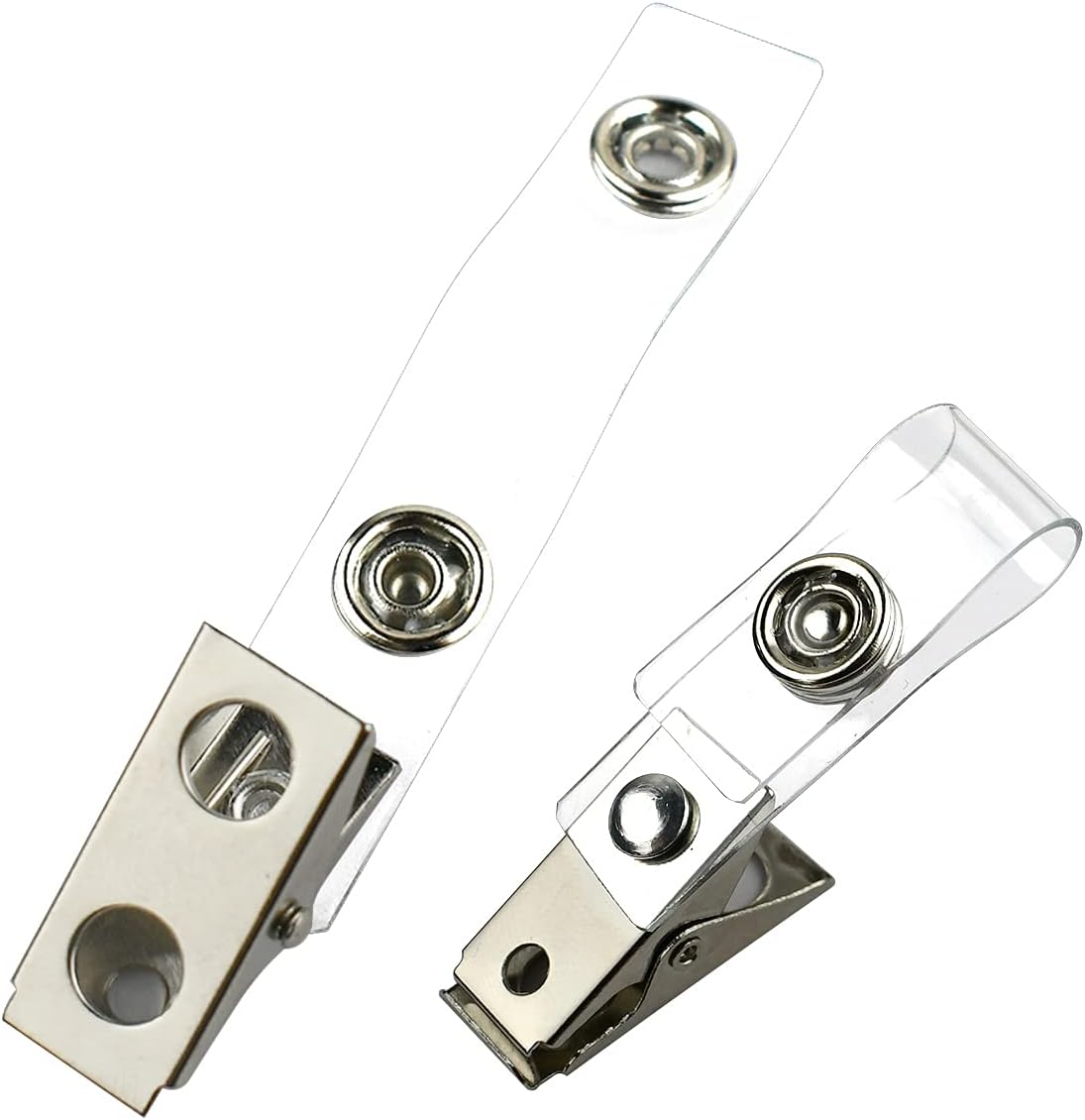 25Pcs Metal Badge Clips with Clear PVC Straps for ID Cards, Name Tags, Badge Holders, Work Badges — image 6