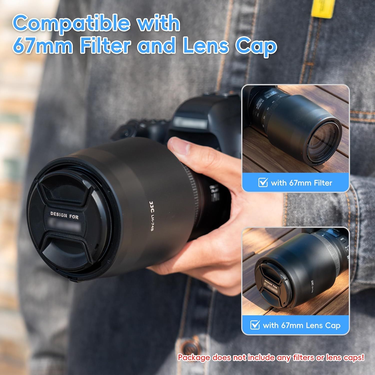 Dedicated Lens Hood Shade Protector for Canon RF 100-400mm F5.6-8 is USM & EF 70-300mm f/4-5.6 is II USM Replaces Canon ET-74B Lens Hood — image 4