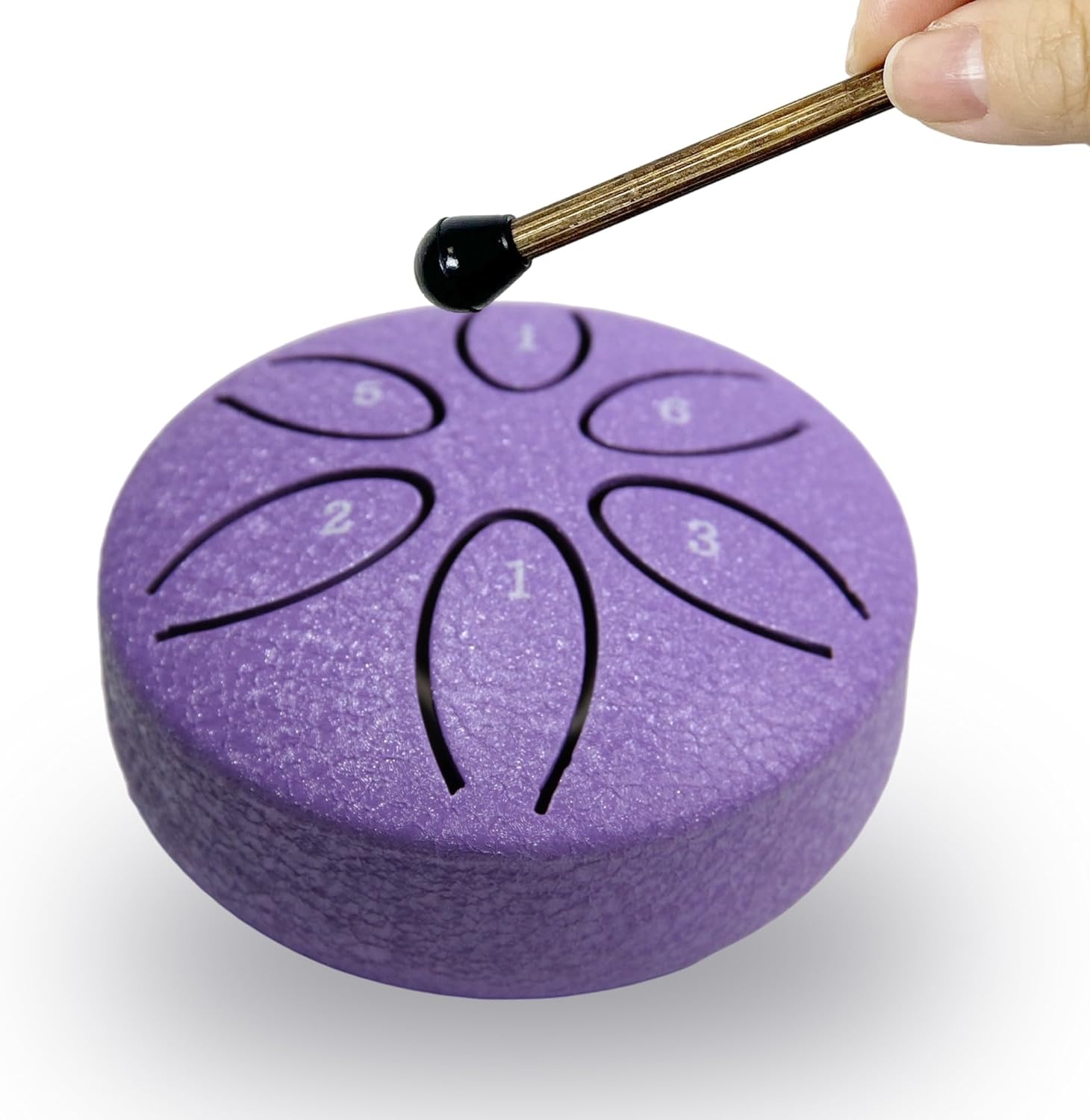 Ethereal Drums - Mini Steel Tongue Drum Kit - for sound healing, meditation and yoga - 3" 6-note - Great for beginners and relaxation - Lavender Purple โ image 3