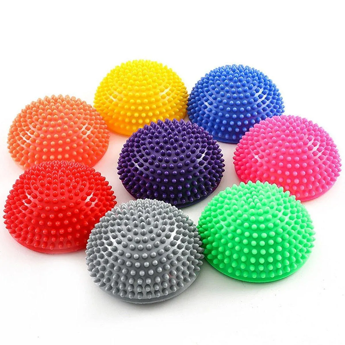Spiky Massage Ball PVC Half Round Yoga Exercise Foot Hand Cushion - Orange — image 3