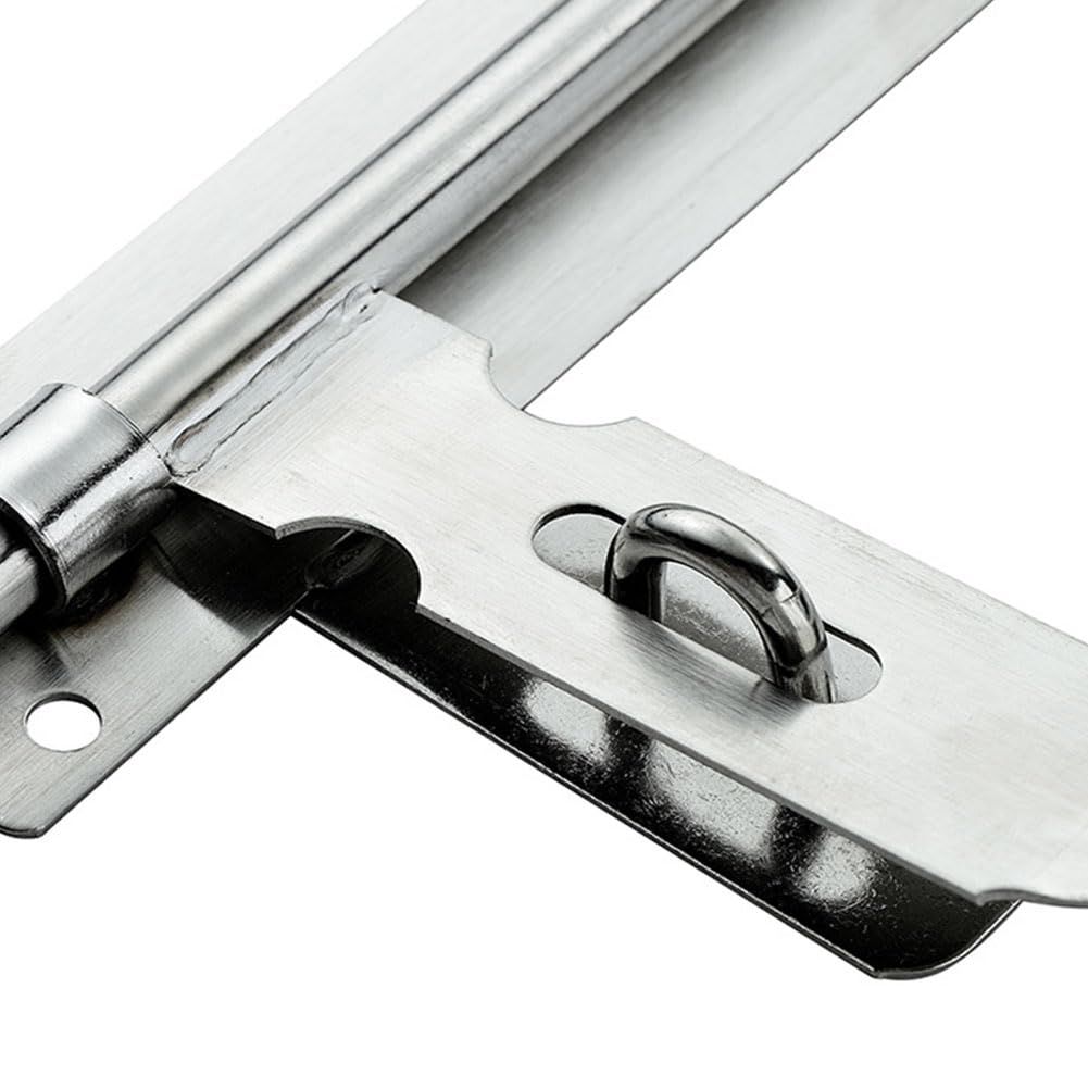 Sliding Door Lock, 8 Inch Latch Door Lock Slide Lock with Padlock Clasp Lockable Sliding Door Bolt Solid Stainless Steel Sliding Tower — image 3