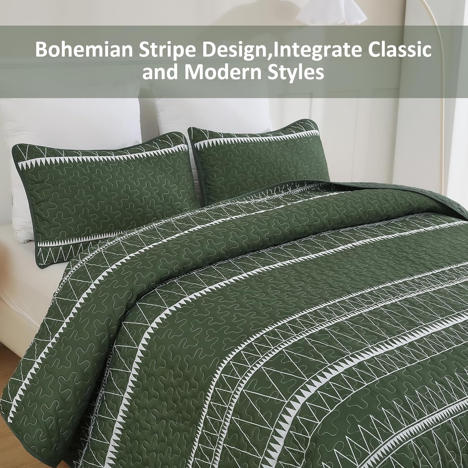 Elegant Quilted Bedspread and Pillowcases Set: Perfect for a Luxe Bedroom Feel - Queen size — image 4
