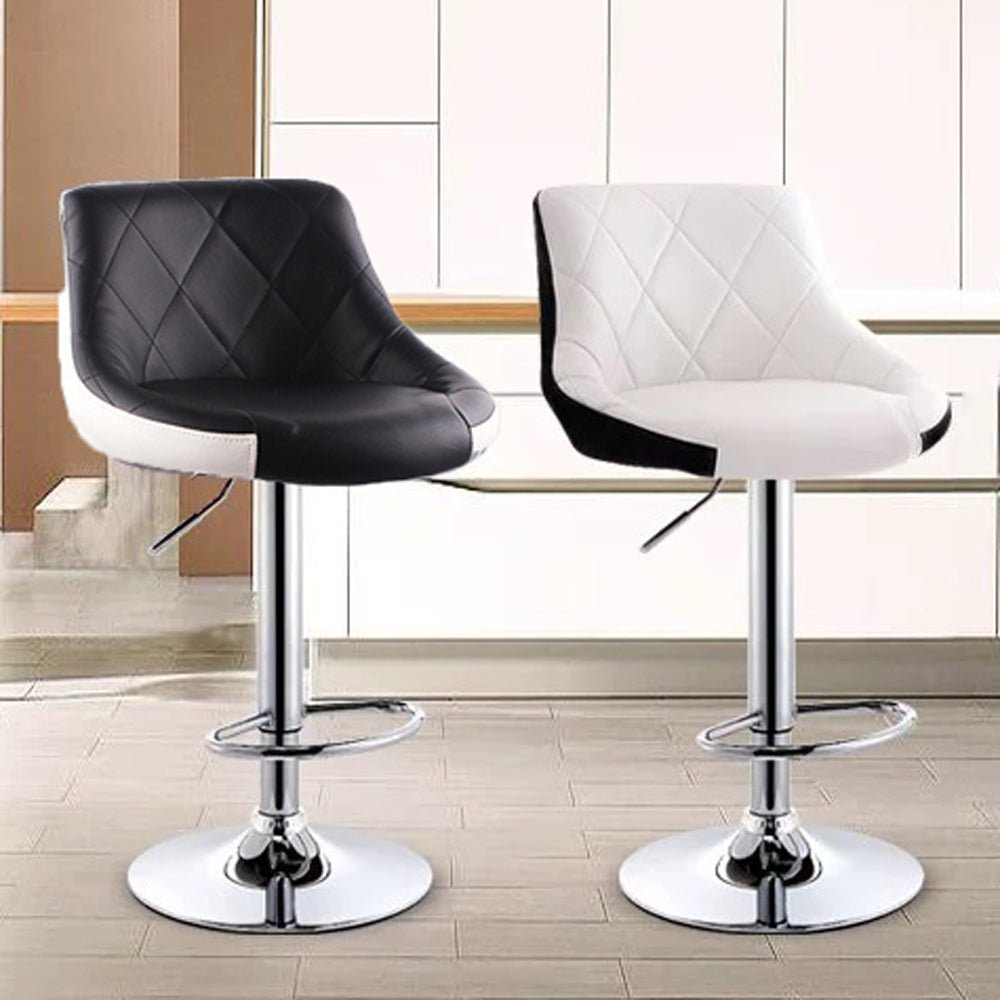 Bar Stools Kitchen Bar Stool Leather Barstools Swivel Gas Lift Counter Chairs x2 BS8403 Black โ image 2