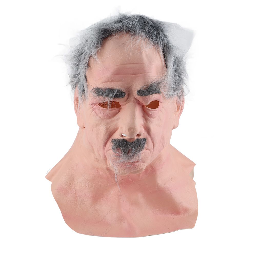 Halloween Latex Old Man Face Cover Elder Old Man Headgear for Masquerade Halloween Headgear Prop — image 2