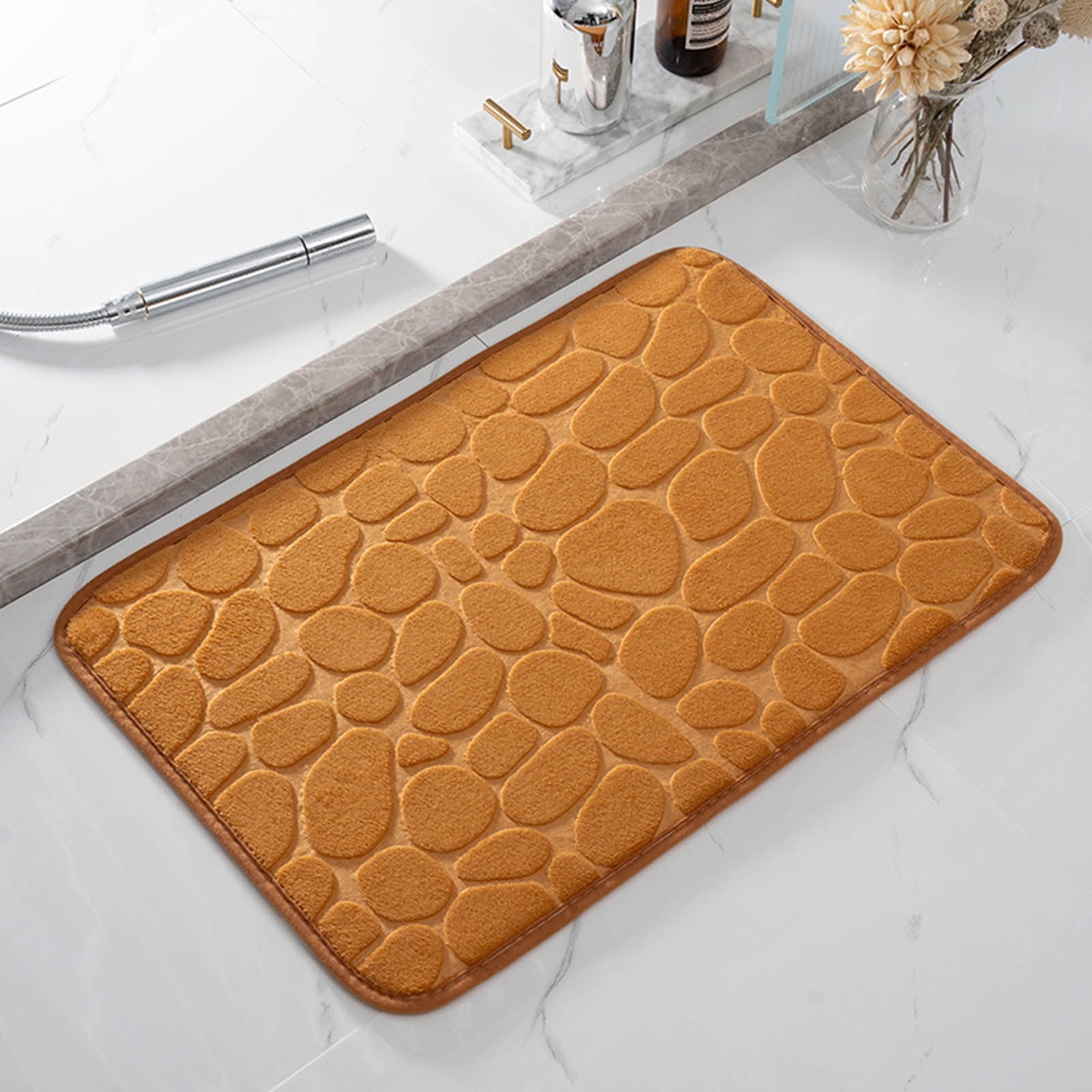 Bathroom Rugs - Ultra Absorbent Non-Slip Floor Bath Mat, Super Soft Shower Mat for Bath Tub, Machine Washable 16 × 24" (Brown) #B-Khaki — image 2