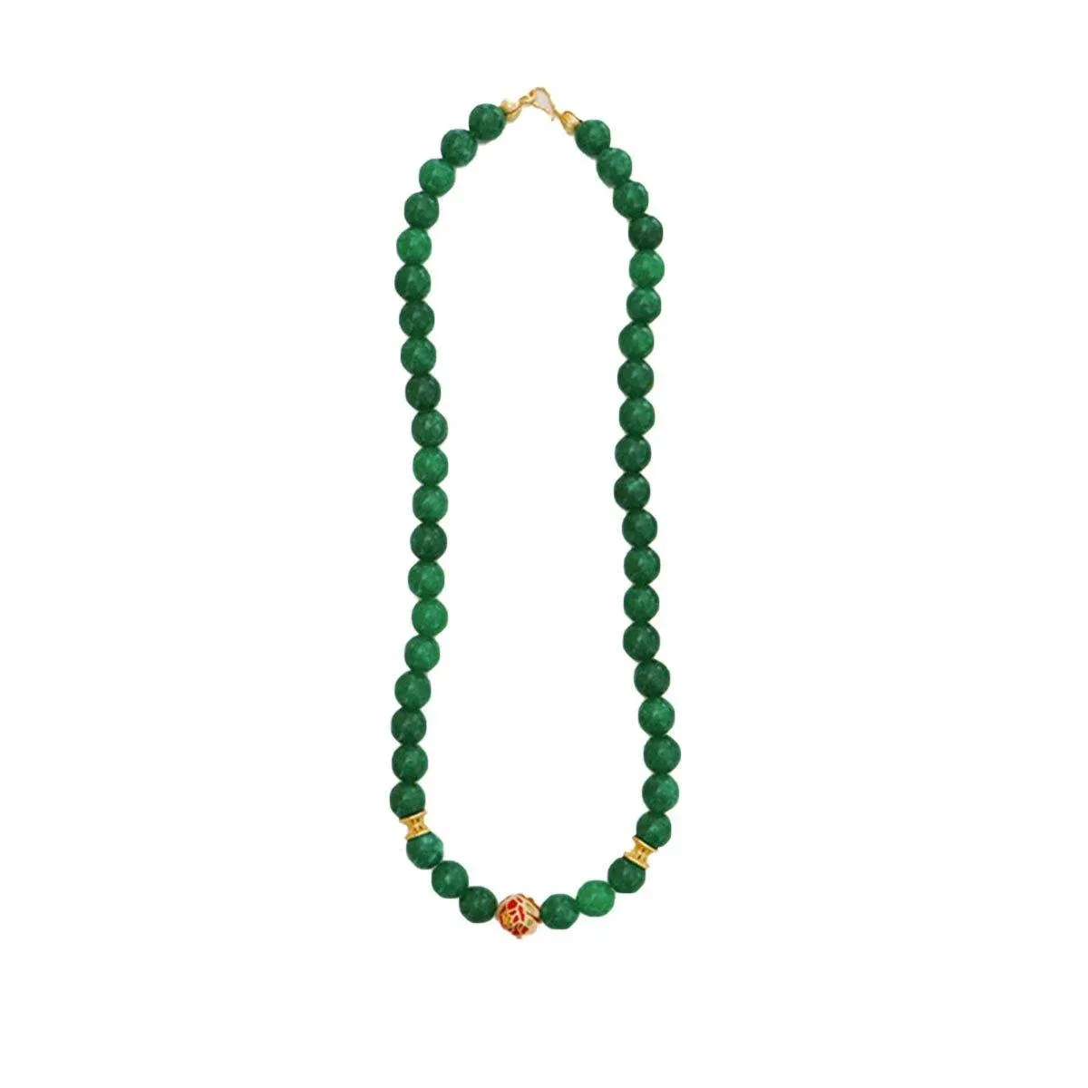 Green Natural Stone Beaded Necklace Beauty Handmade Women Simple Healing Reiki — image 2