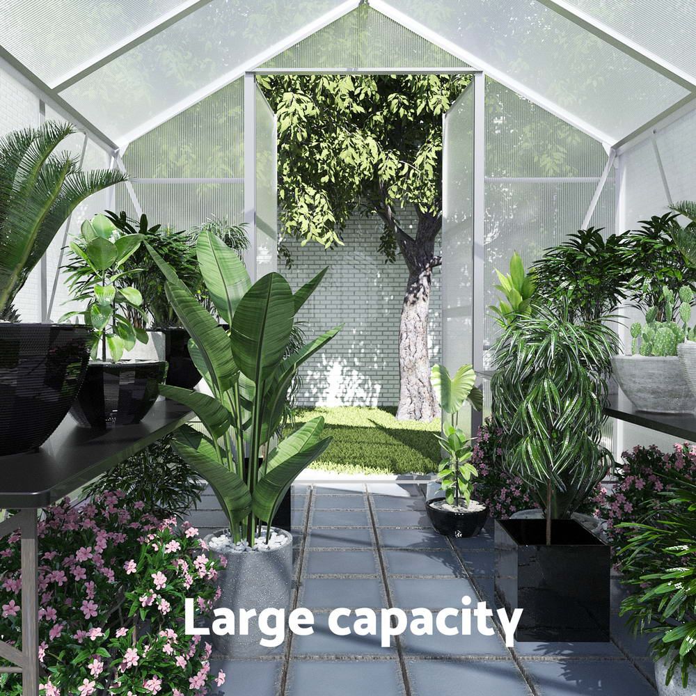 Green Fingers Greenhouse 6.03x2.44x2.68M Double Doors Aluminium Green House Garden Shed — image 4