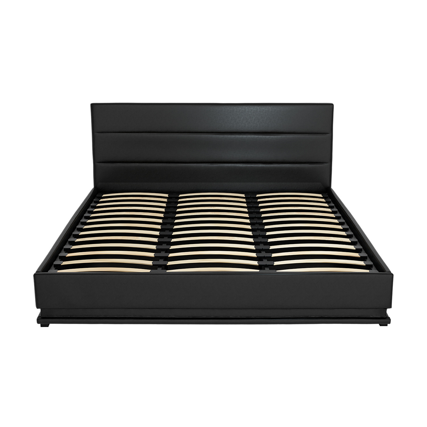 Artiss Bed Frame King Size LED Gas Lift Black LUMI — image 4