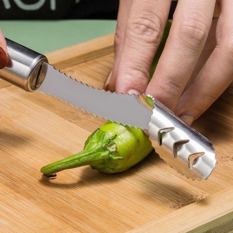 Stainless Steel Pepper Corer, Household Seed Remover Tool for Green Pepper, Bell Pepper & Bitter Melon — image 2