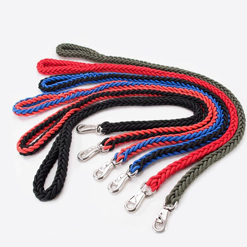 Nylon Dog Leash 8 Strand Braided Pet Walking Rope Purple Xl-rope length 1.3m thick 3.0cm โ image 5