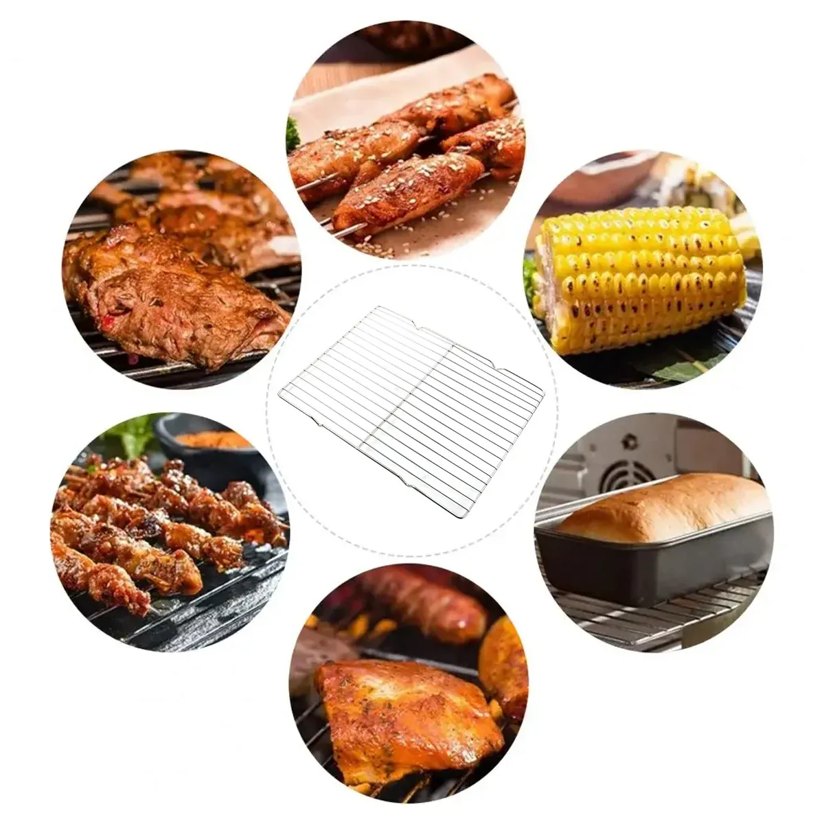 2pcs BBQ Stainless Steel Grill Grate Grid Wire Mesh Rack Cook Replacement Net โ image 5