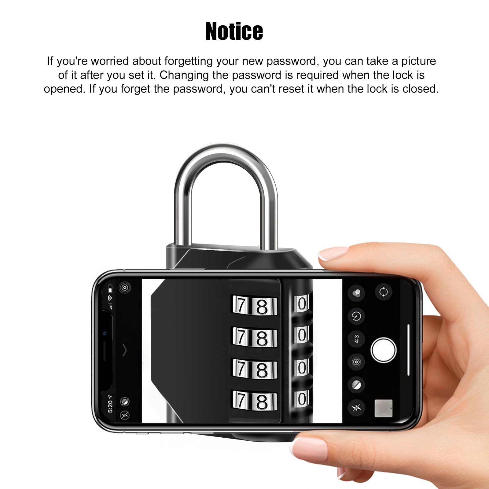 2PCS Combination Lock Waterproof 4 Digit Padlocks with Combination Code, Zinc Alloy Combination Lock for Door, Tool Boxes — image 4