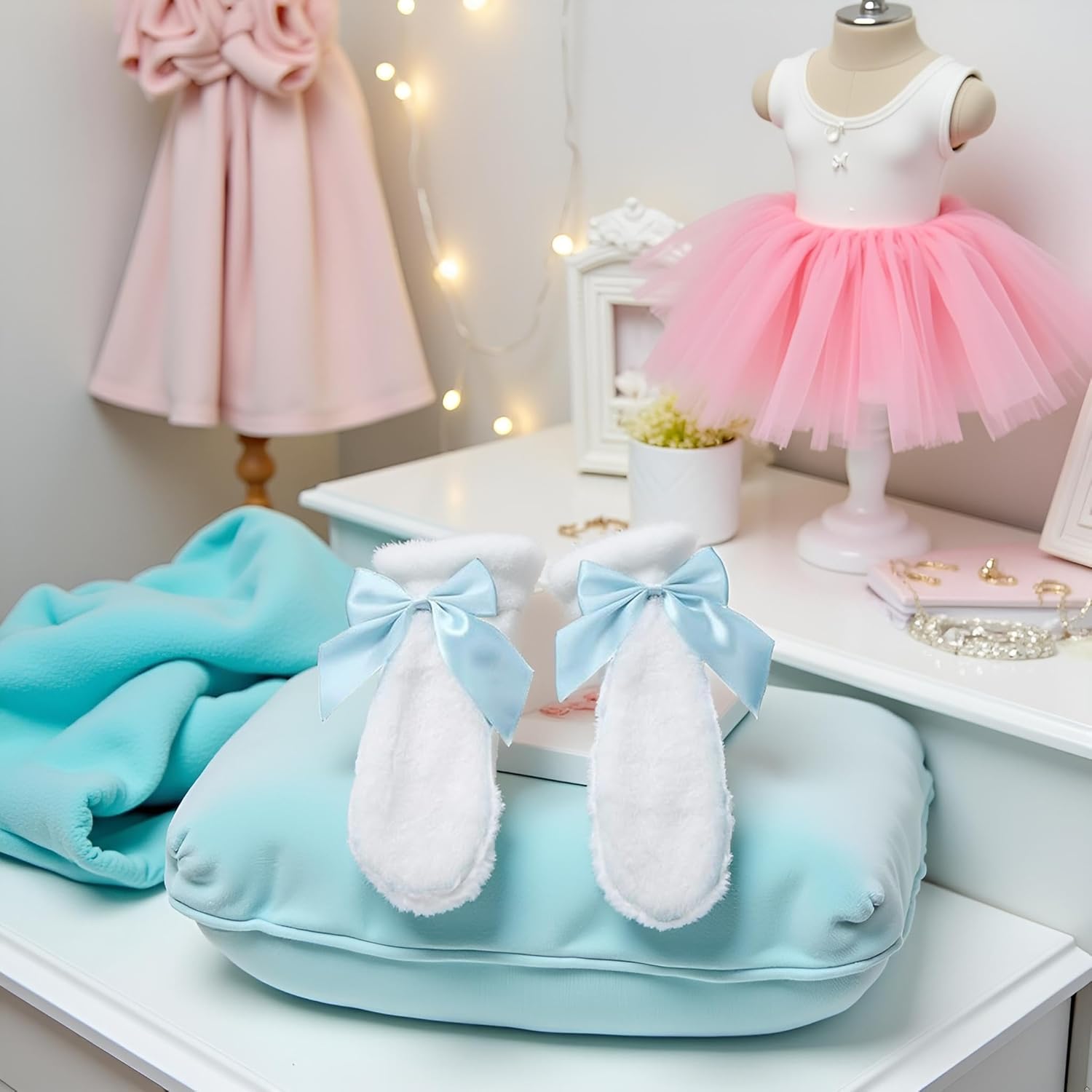 1 Pair Blue Girls Bunny Plush Lop Ears Hair Clip Rabbit Furry Ears Ribbon Bow-knot Hair Clamp Hairpin Cosplay Headwear Easy to Wear Ornaments, Hair Accessories โ image 6