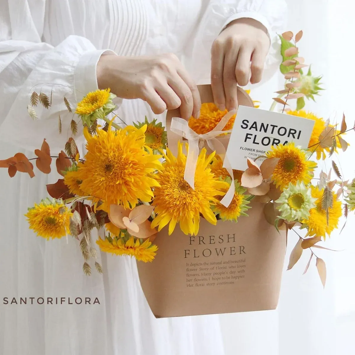 10PCS Handheld Kraft Paper Flower Gift Bags Natural Finish for Bouquets - L — image 5