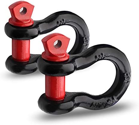 2Pcs 1/2 Inch D Ring Shackle, D Shackle Rugged 12 Ton(26,455 lbs) Maximum Break Strength, 2 Ton (4409 Lbs) Capacity (Pack of 2) โ image 6