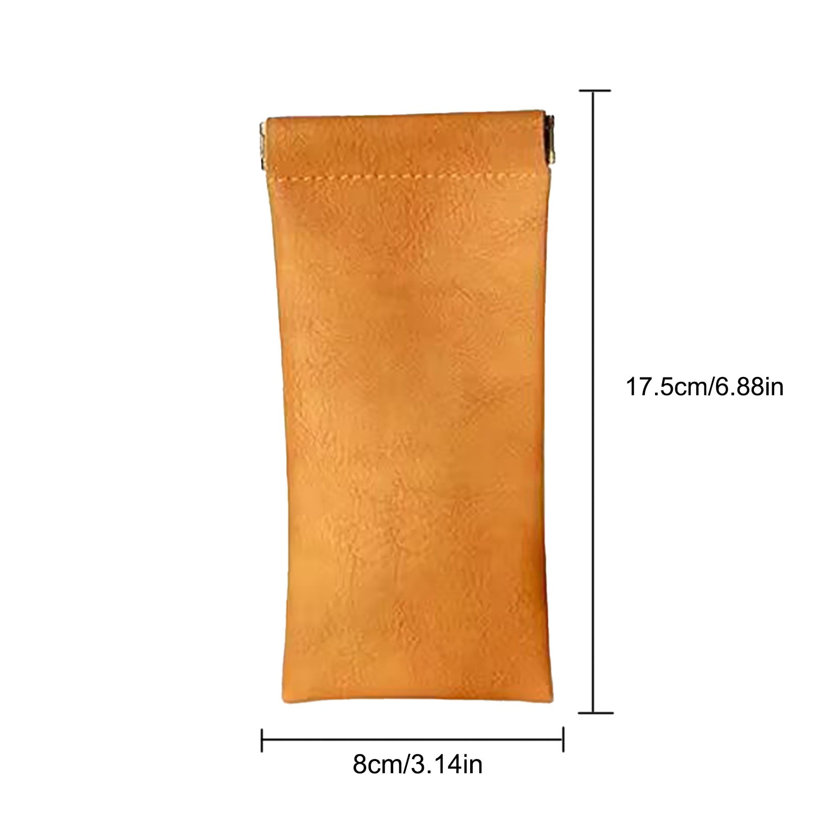 1 Pack Glasses Case, Soft Eyeglass Case, Portable Squeeze Top Leather Glasses Case, Anti-Scratch Eyeglass Case For Women, Green, 8 x 17.5 cm โ image 3