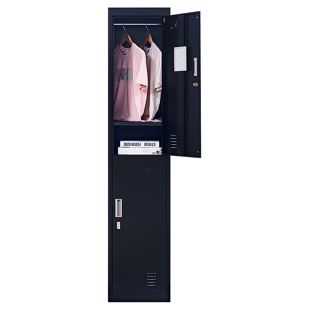 2-Door Vertical Locker for Office Gym Shed School Home Storage — image 3