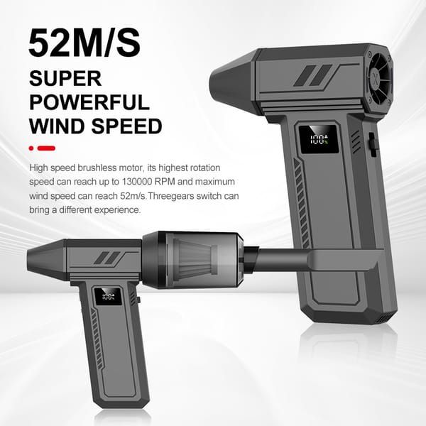 9-Piece 130,000 RPM Handheld Blower and Vacuum Cleaner, Black — image 3