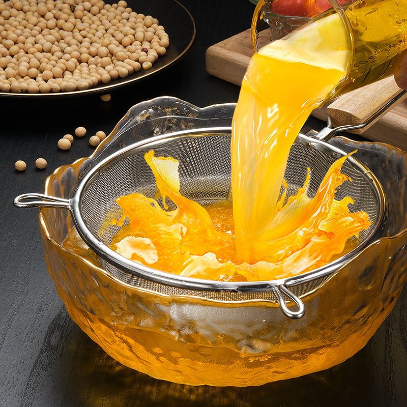 Large Stainless Steel Strainer Colander – Household Kitchen Sieve, 20cm Diameter — image 3
